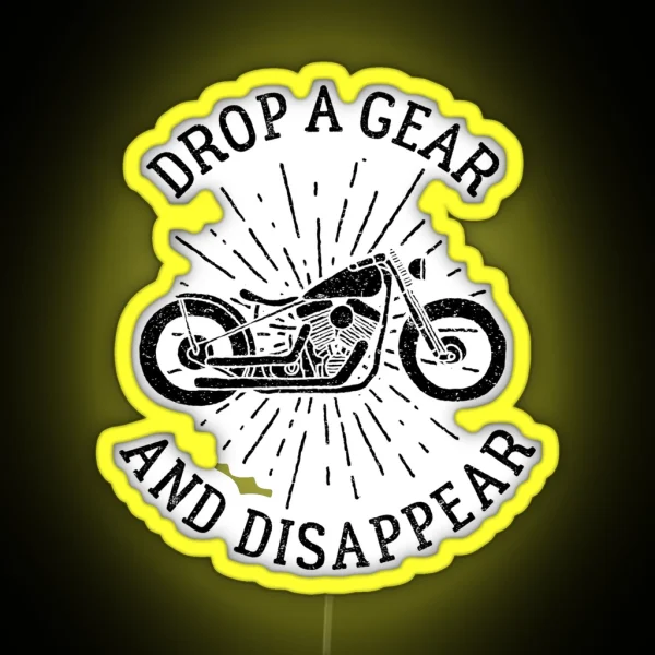 Motorcycle Riding Drop A Gear And Disappear Dark Biker RGB Neon Sign