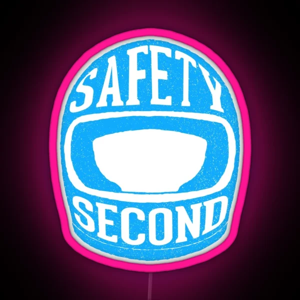 Motorcycle Riding Safety Second Helmet Blue Biker RGB Neon Sign