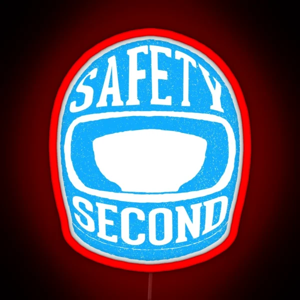 Motorcycle Riding Safety Second Helmet Blue Biker RGB Neon Sign