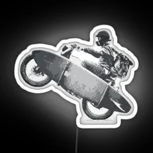 Motorcycle Surfer Stoked Freedom RGB Neon Sign
