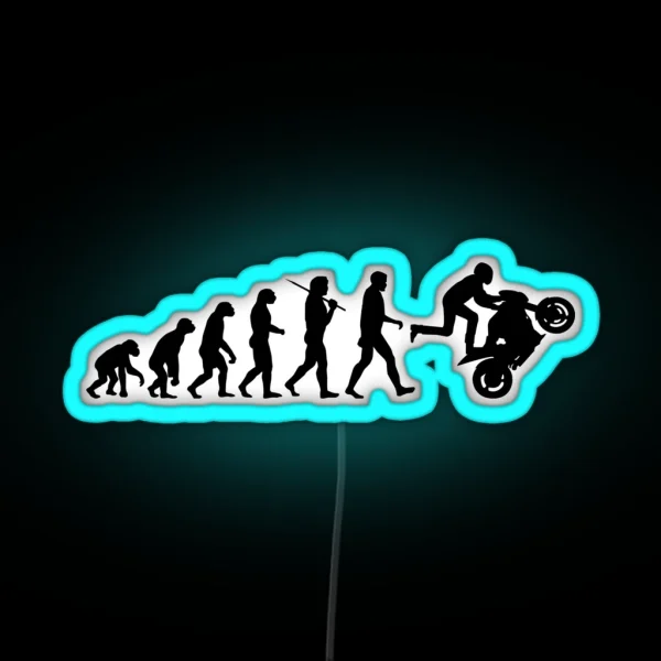 Motorcycle Wheelie RGB Neon Sign