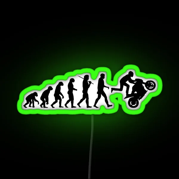 Motorcycle Wheelie RGB Neon Sign