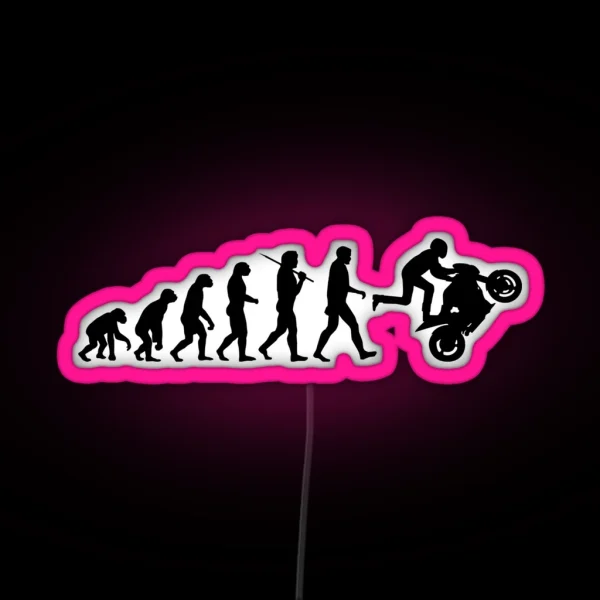 Motorcycle Wheelie RGB Neon Sign