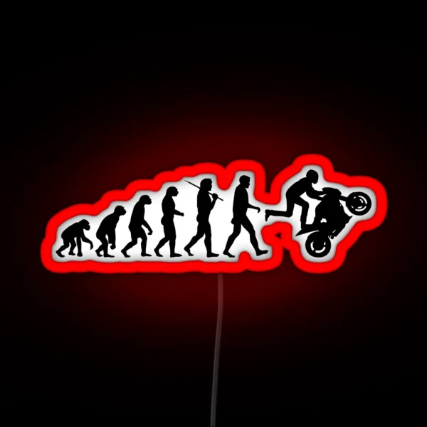 Motorcycle Wheelie RGB Neon Sign