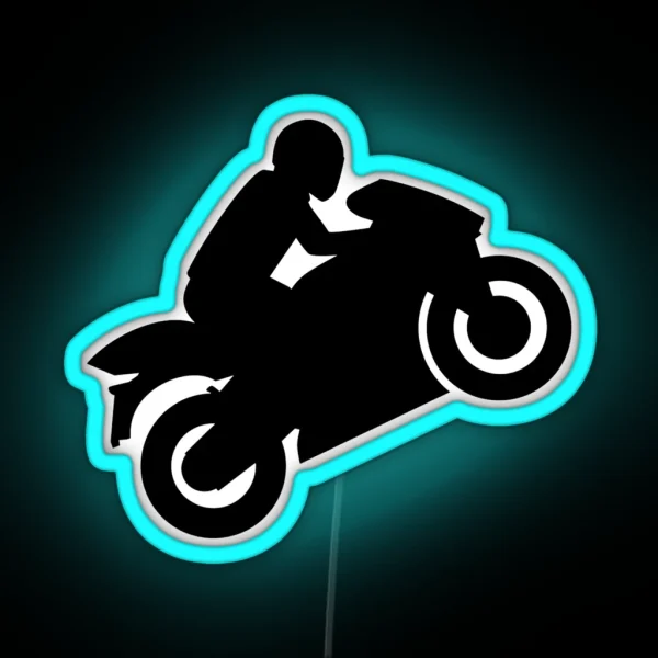 Motorcycle Wheelie RGB Neon Sign