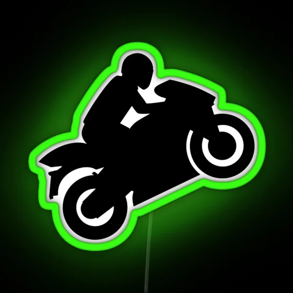 Motorcycle Wheelie RGB Neon Sign