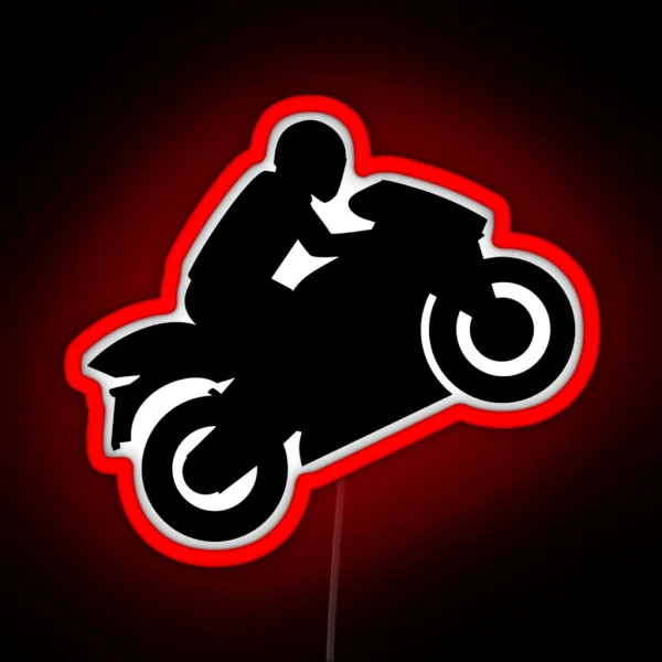 Motorcycle Wheelie RGB Neon Sign