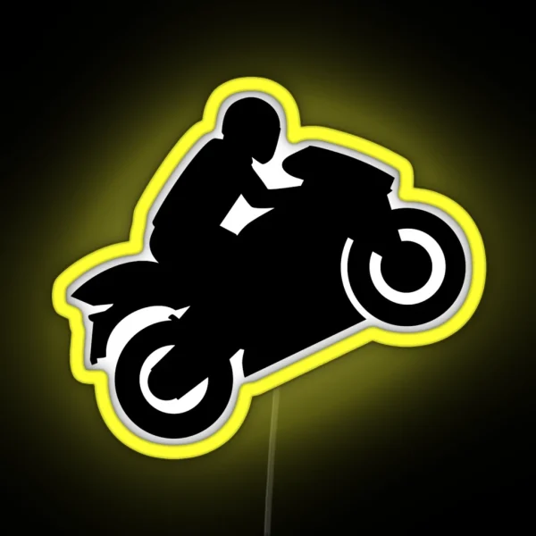 Motorcycle Wheelie RGB Neon Sign