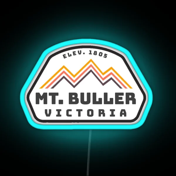 Mount Buller Victoria Australia Vintage Retro Hiking Snowboarding Adventure Skiing Mountain RGB Neon Sign