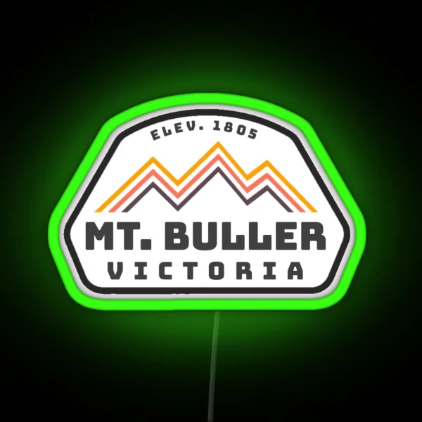 Mount Buller Victoria Australia Vintage Retro Hiking Snowboarding Adventure Skiing Mountain RGB Neon Sign