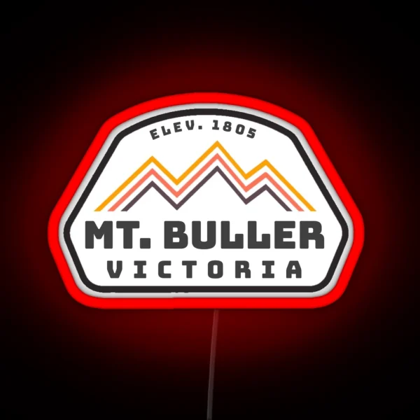 Mount Buller Victoria Australia Vintage Retro Hiking Snowboarding Adventure Skiing Mountain RGB Neon Sign