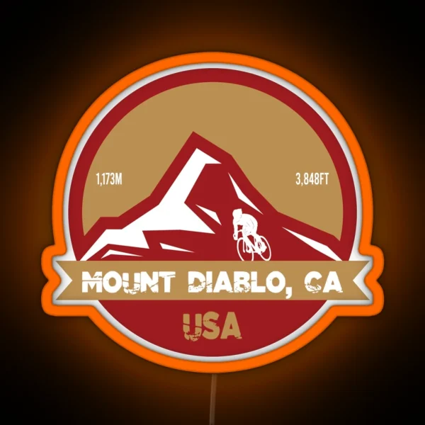 Mount Diablo CA Cycling RGB Neon Sign