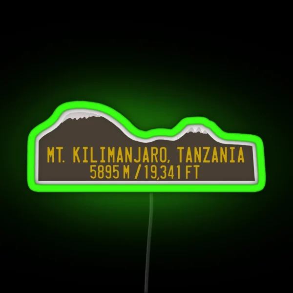 Mount Kilimanjaro RGB Neon Sign