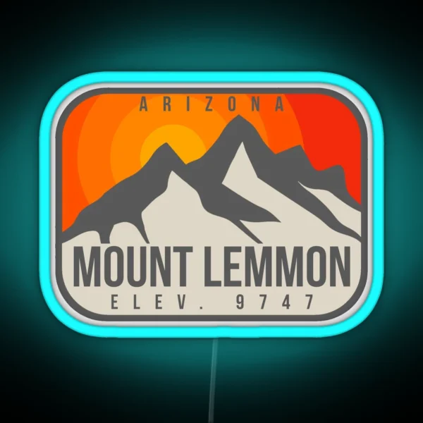 Mount Lemmon Arizona Vintage Retro Hiking Biking RGB Neon Sign