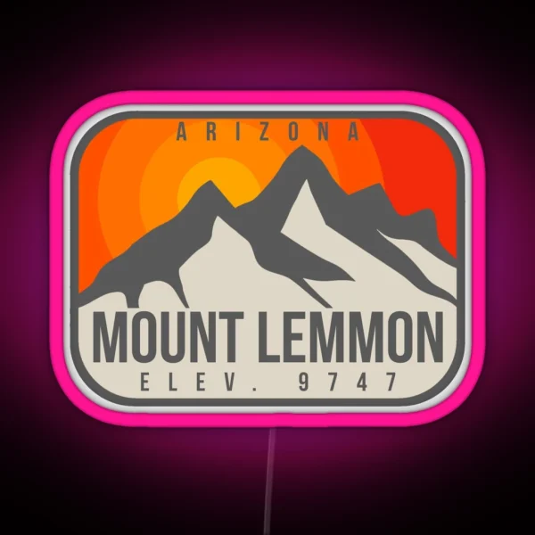 Mount Lemmon Arizona Vintage Retro Hiking Biking RGB Neon Sign