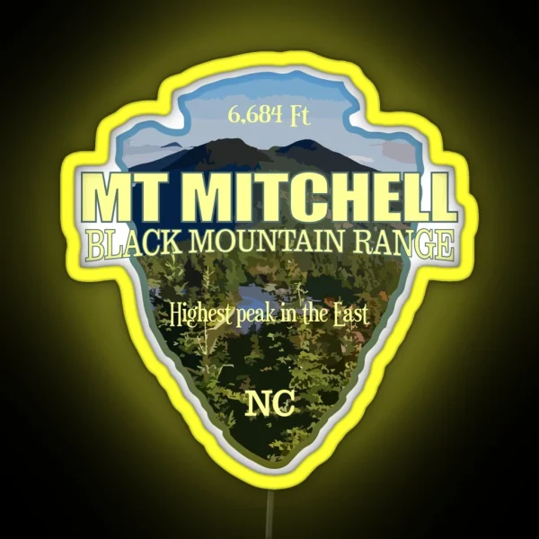 Mount Mitchell Arrowhead RGB Neon Sign