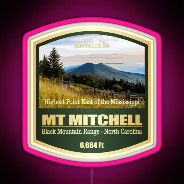 Mount Mitchell PF RGB Neon Sign