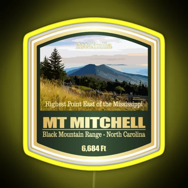 Mount Mitchell PF RGB Neon Sign