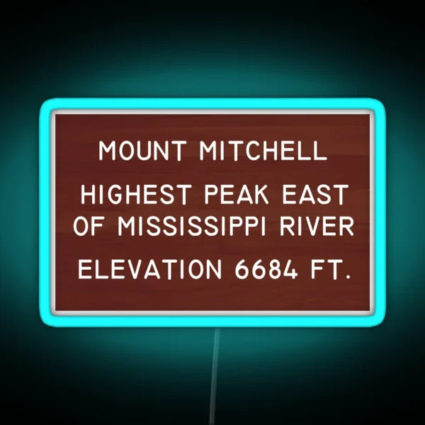 Mount Mitchell RGB Neon Sign