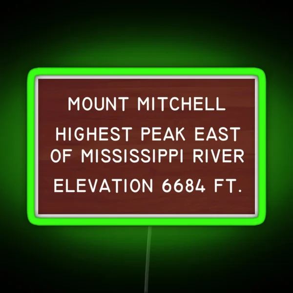 Mount Mitchell RGB Neon Sign