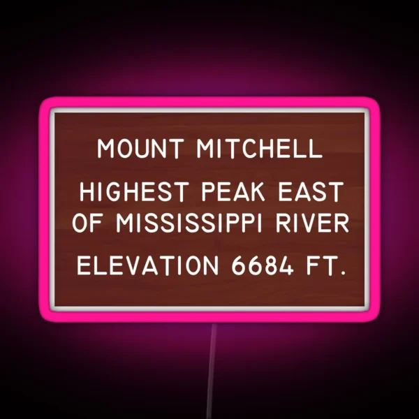 Mount Mitchell RGB Neon Sign
