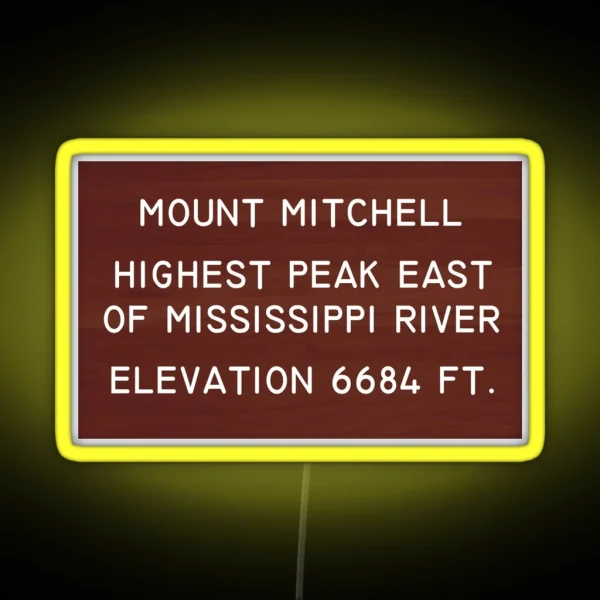 Mount Mitchell RGB Neon Sign