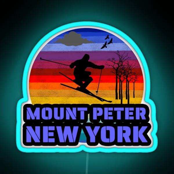 Mount Peter New York Usa Winter Ski Resort RGB Neon Sign