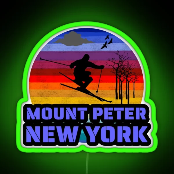 Mount Peter New York Usa Winter Ski Resort RGB Neon Sign
