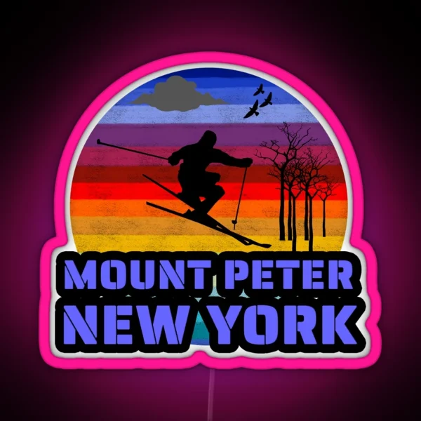 Mount Peter New York Usa Winter Ski Resort RGB Neon Sign