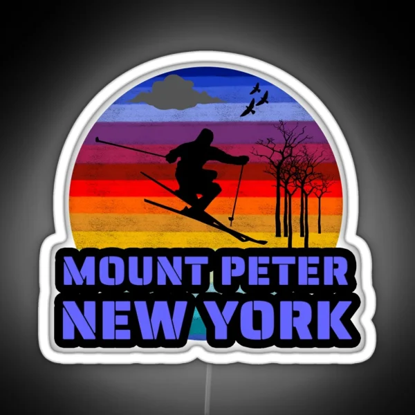 Mount Peter New York Usa Winter Ski Resort RGB Neon Sign