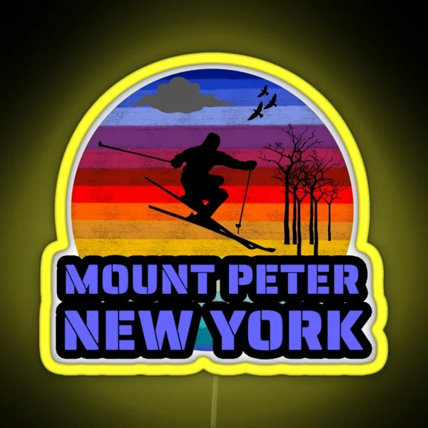 Mount Peter New York Usa Winter Ski Resort RGB Neon Sign