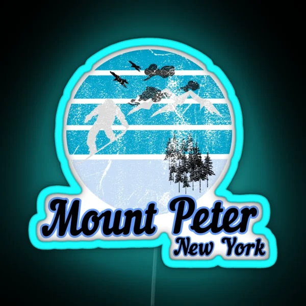 Mount Peter New York Usa Winter Ski Resort RGB Neon Sign