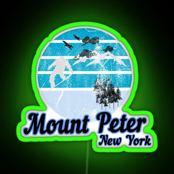 Mount Peter New York Usa Winter Ski Resort RGB Neon Sign