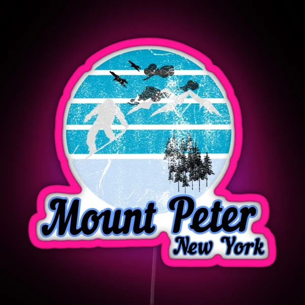 Mount Peter New York Usa Winter Ski Resort RGB Neon Sign