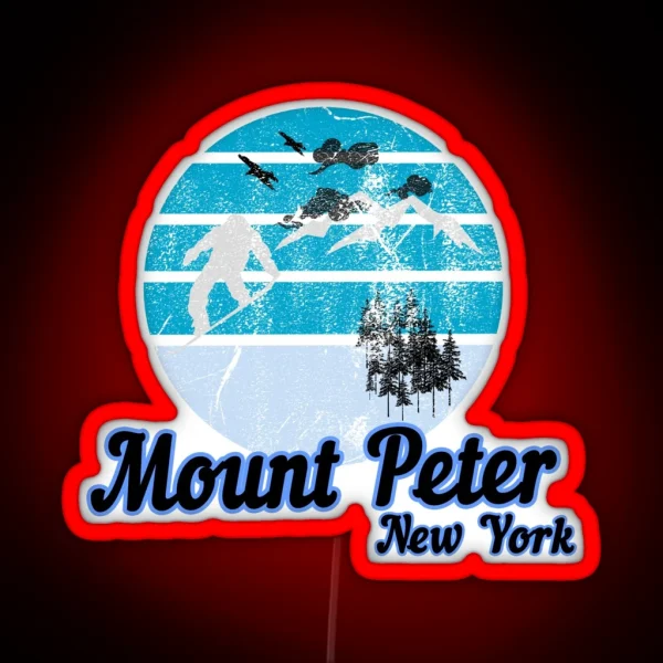 Mount Peter New York Usa Winter Ski Resort RGB Neon Sign