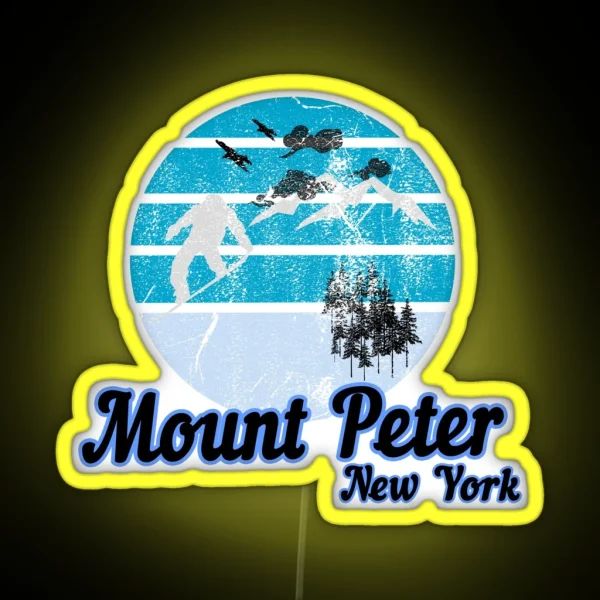 Mount Peter New York Usa Winter Ski Resort RGB Neon Sign