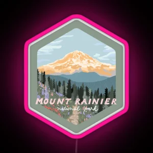 Mount Rainier National Park RGB Neon Sign