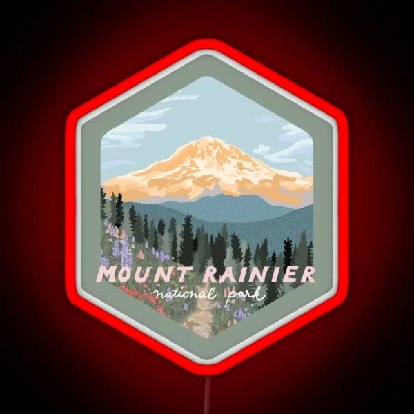 Mount Rainier National Park RGB Neon Sign