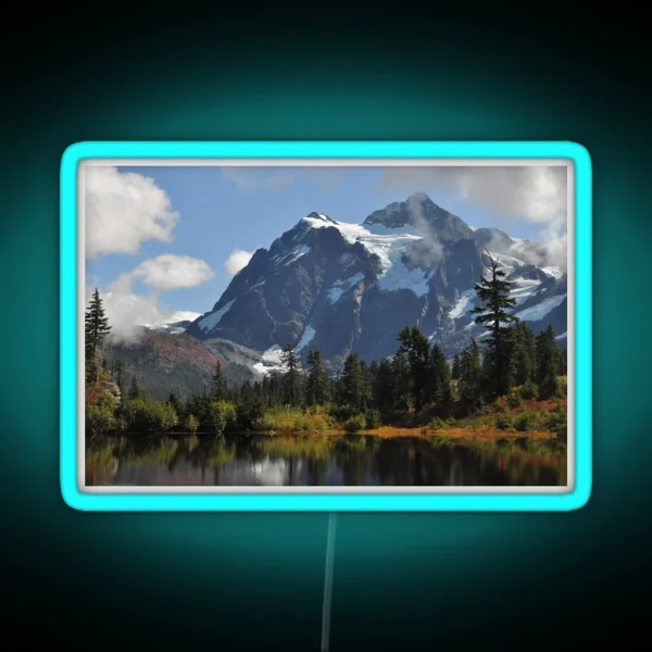 Mount Shuksan Autumn RGB Neon Sign
