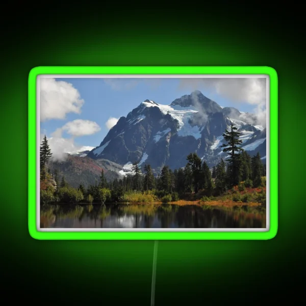 Mount Shuksan Autumn RGB Neon Sign