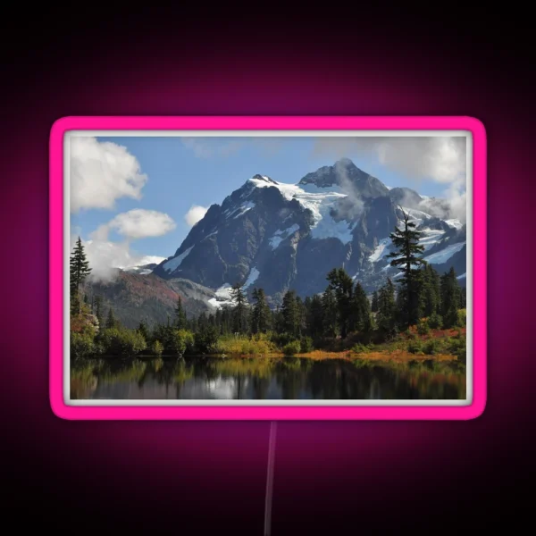 Mount Shuksan Autumn RGB Neon Sign