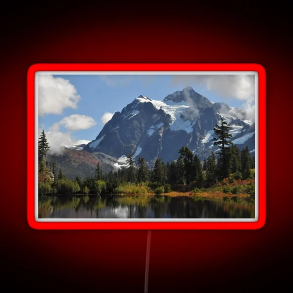 Mount Shuksan Autumn RGB Neon Sign