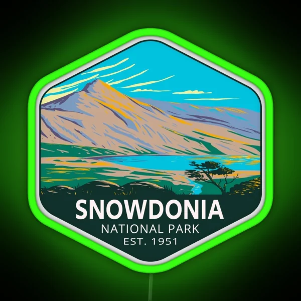 Mount Snowdon With Lake Glaslyn In Snowdonia Welsh RGB Neon Sign