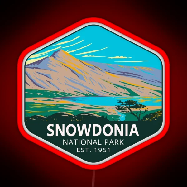 Mount Snowdon With Lake Glaslyn In Snowdonia Welsh RGB Neon Sign