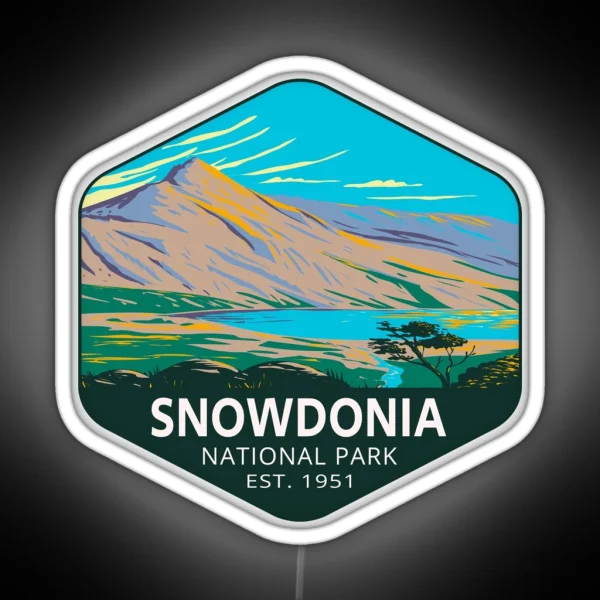 Mount Snowdon With Lake Glaslyn In Snowdonia Welsh RGB Neon Sign