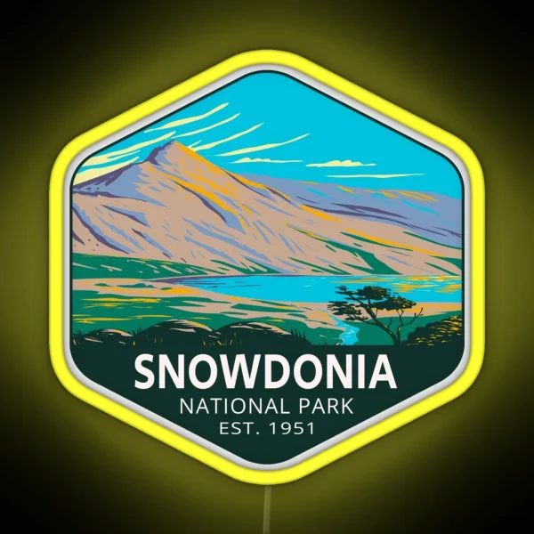 Mount Snowdon With Lake Glaslyn In Snowdonia Welsh RGB Neon Sign