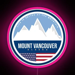 Mount Vancouver Mountain Alaska Ski Resort RGB Neon Sign