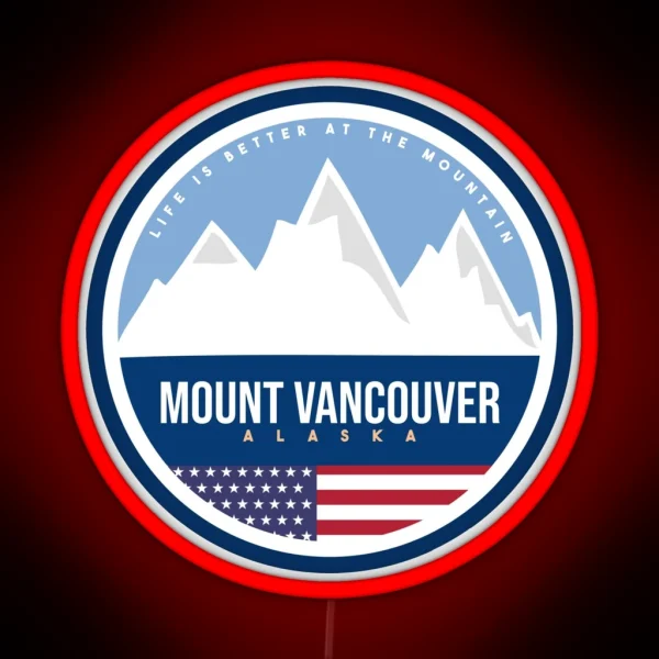 Mount Vancouver Mountain Alaska Ski Resort RGB Neon Sign