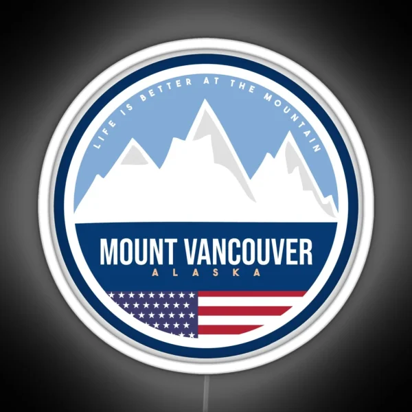 Mount Vancouver Mountain Alaska Ski Resort RGB Neon Sign