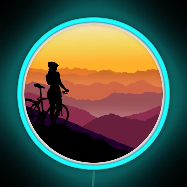 Mountain Bike Adventure Awaits RGB Neon Sign
